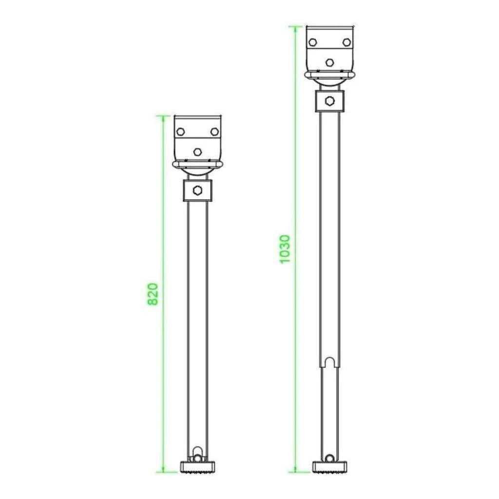 Iluma Drop Down Stabilizer leg Corner Steadies 820mm Zinc - Image 6