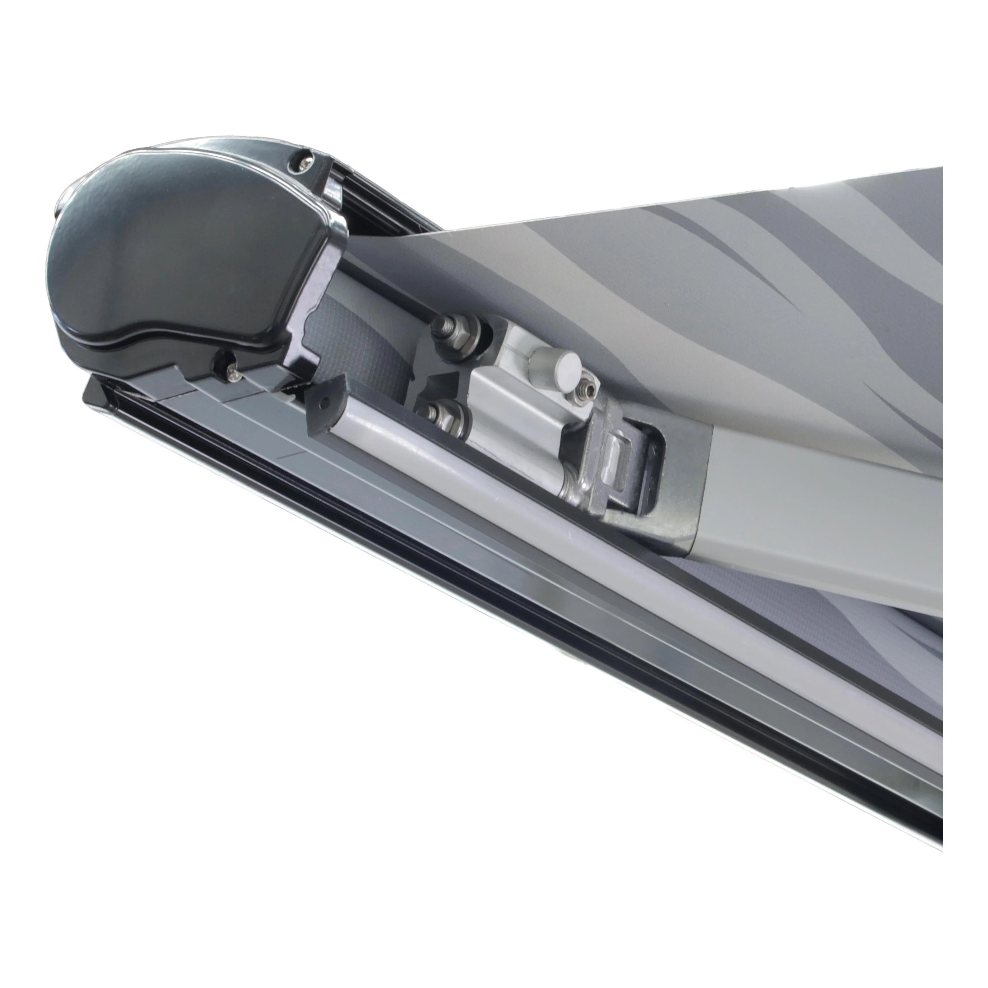 Finch Awning Top Mount Manual Inc Support Leg 3.5 x 2.5m Black - Image 5